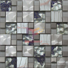 Rose Backed Crystal with Silver Stainless Steel Mosaic (CFM925)